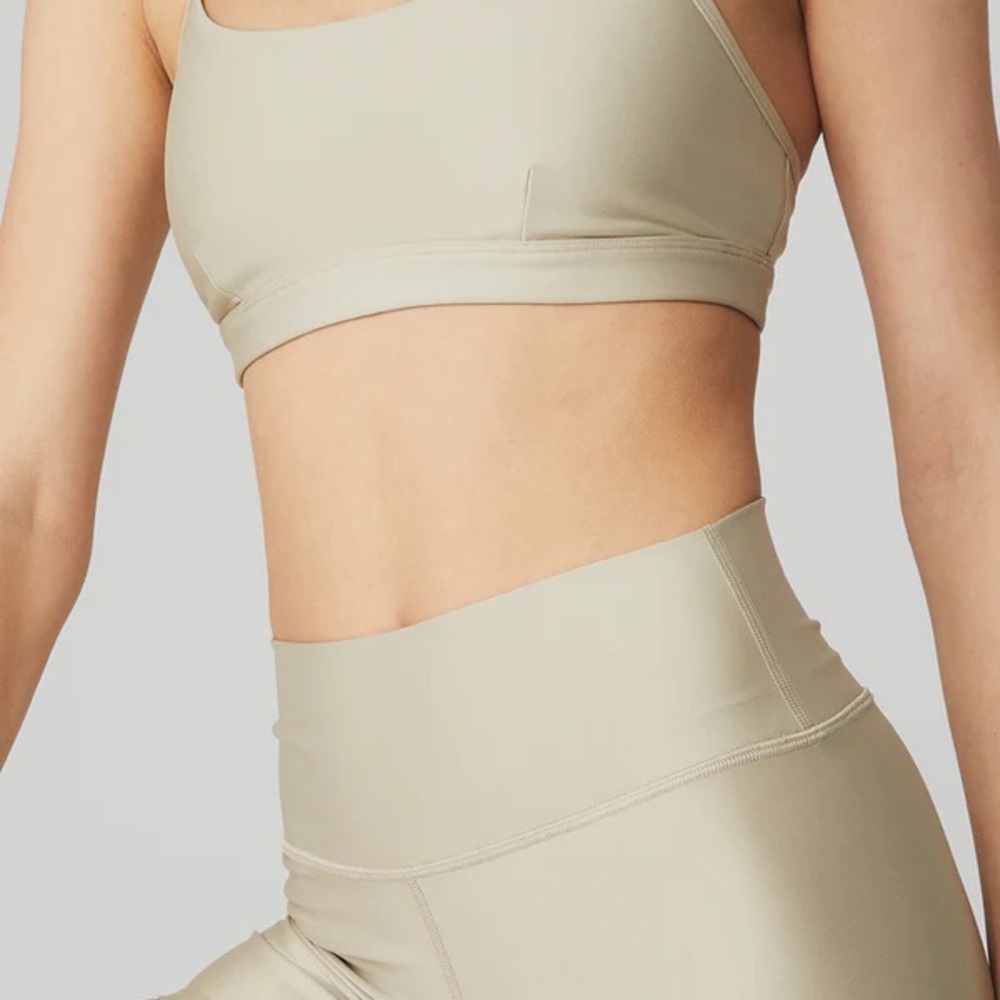 Alo Airlift Shorts & Sports Bra in Cali Sand XS